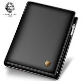 LAORENTOU Cow Leather Men Short Wallet