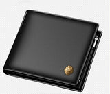 LAORENTOU Cow Leather Men Short Wallet