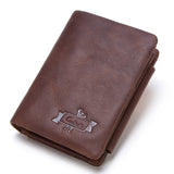 CONTACT'S Genuine Crazy Horse Leather Men Wallets