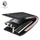 LAORENTOU Cow Leather Men Short Wallet