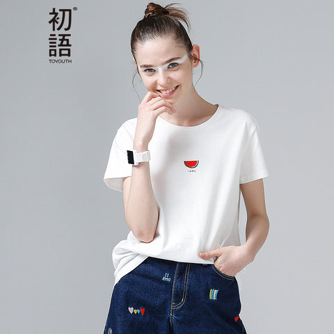 Toyouth Watermelon Printed Female T-shirt