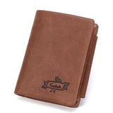 CONTACT'S Genuine Crazy Horse Leather Men Wallets