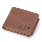 CONTACT'S Genuine Crazy Horse Leather Men Wallets